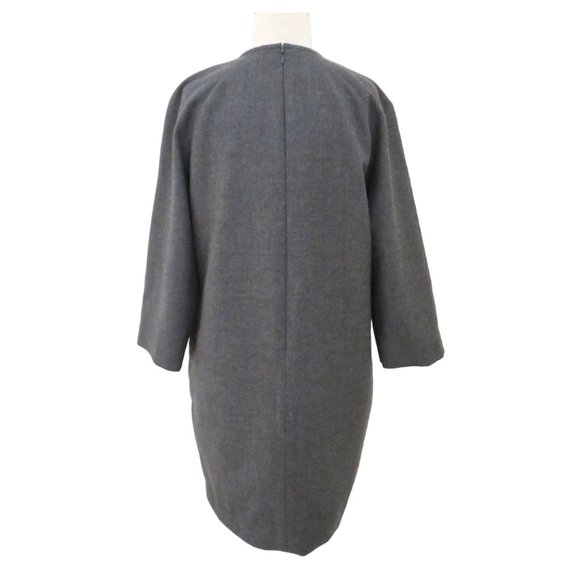 TRADEMARK gray wool Shift dress sz 8 - Picture 2 of 6